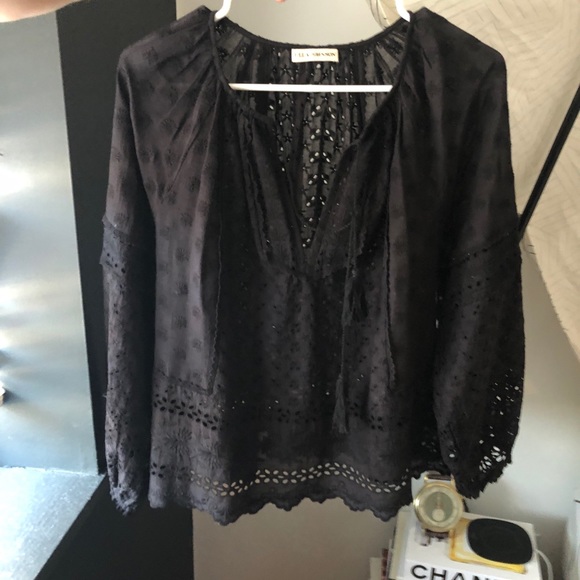 Ulla Johnson Tops - FINAL PRICE Ulla Johnson Black Eyelet Blouse 4
